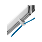 Gas-Spring LCD Monitor Arm with cable management feature, blue cable secured to the arm