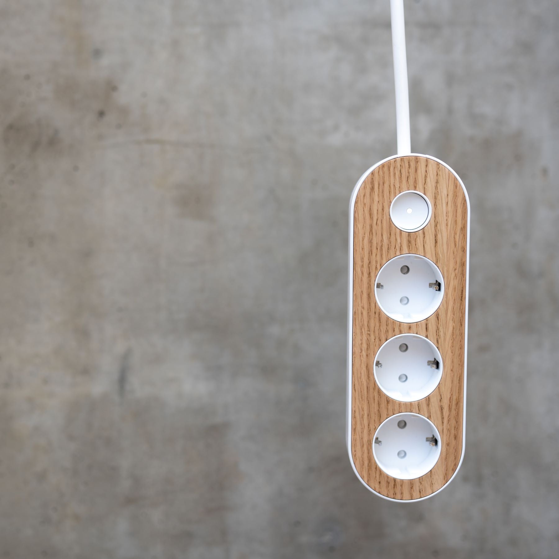MyNolla design power strip comes with oak top sheet and white body