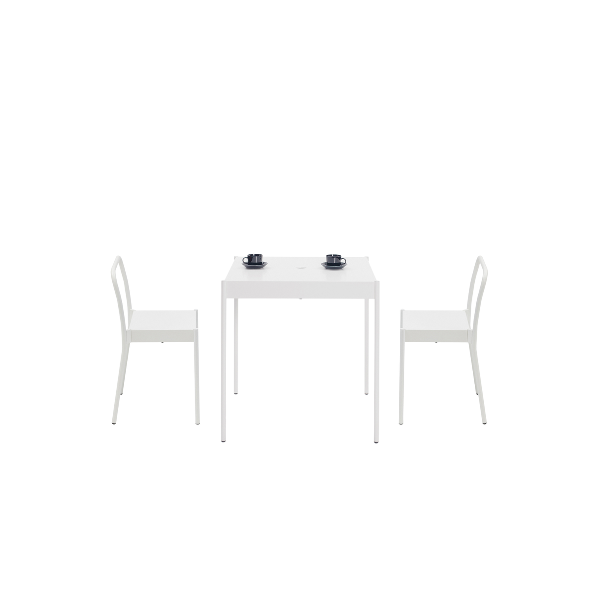 White La Table-T table with two chairs