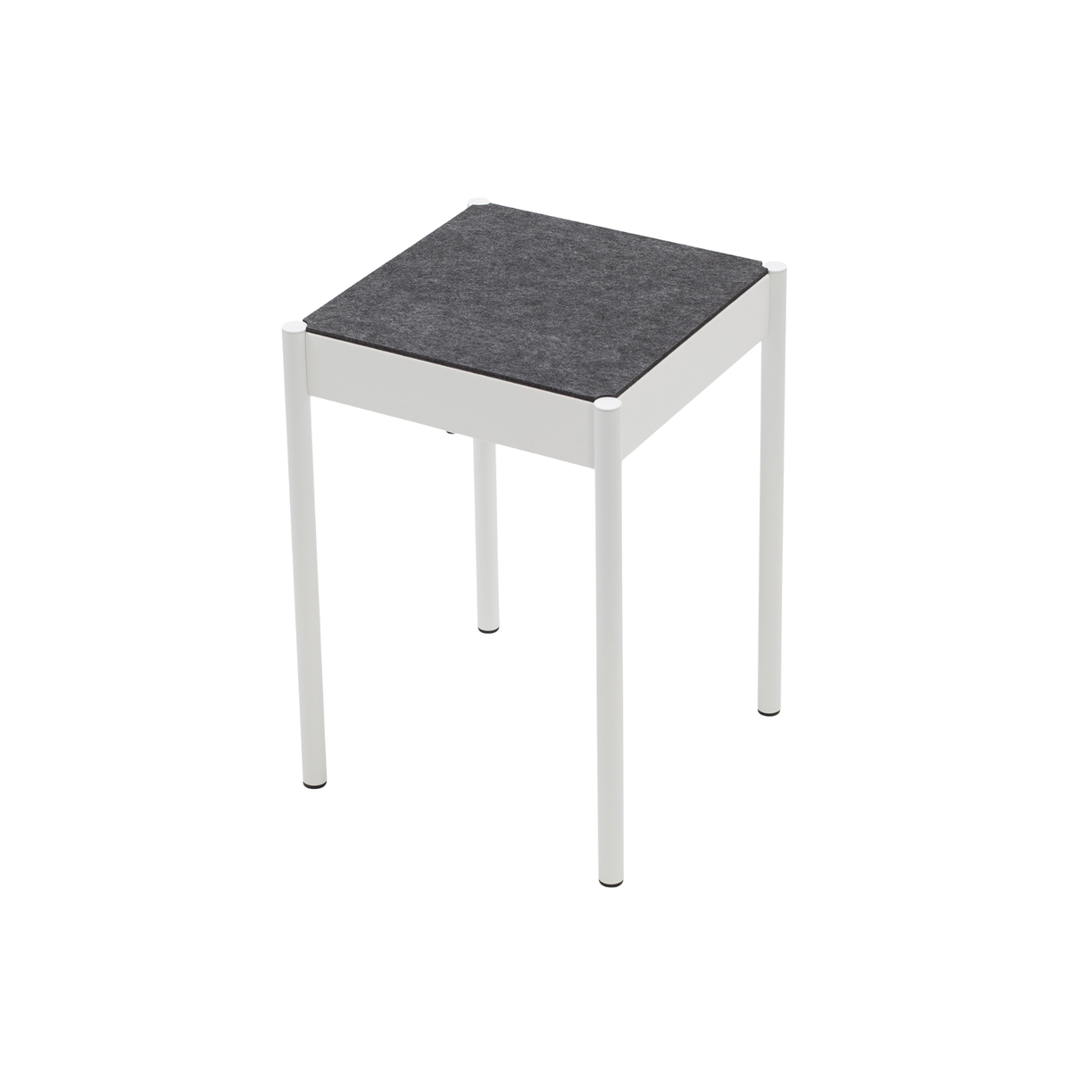 La Table-B1/FG stool with felt seat, white