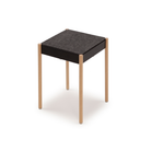 La Table-B1W/FG stool with wooden legs and felt seat, black