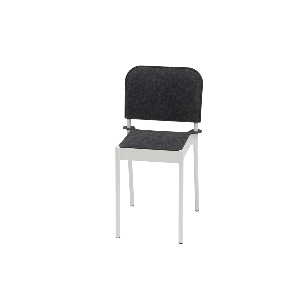 La Table-C1T/k/FG chair with felt seat and back, white, front view
