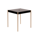 La Table-TW 670x670 table with wooden legs, black top