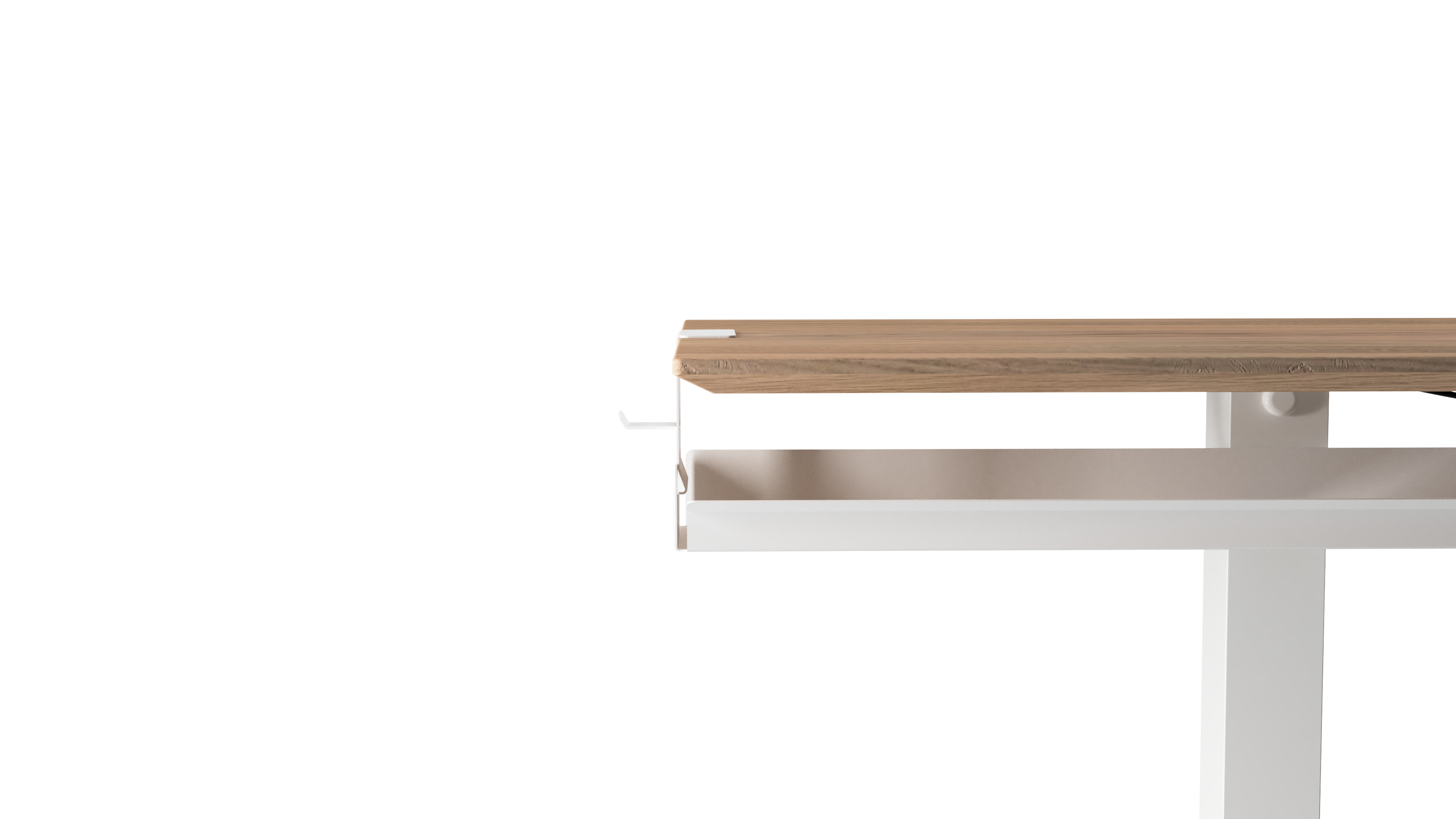 Valkoinen SELKA BASKET säiltyskori sopii hyvin yhteen valkoisen MAHTUVA pöydän kanssa tammikannella.
