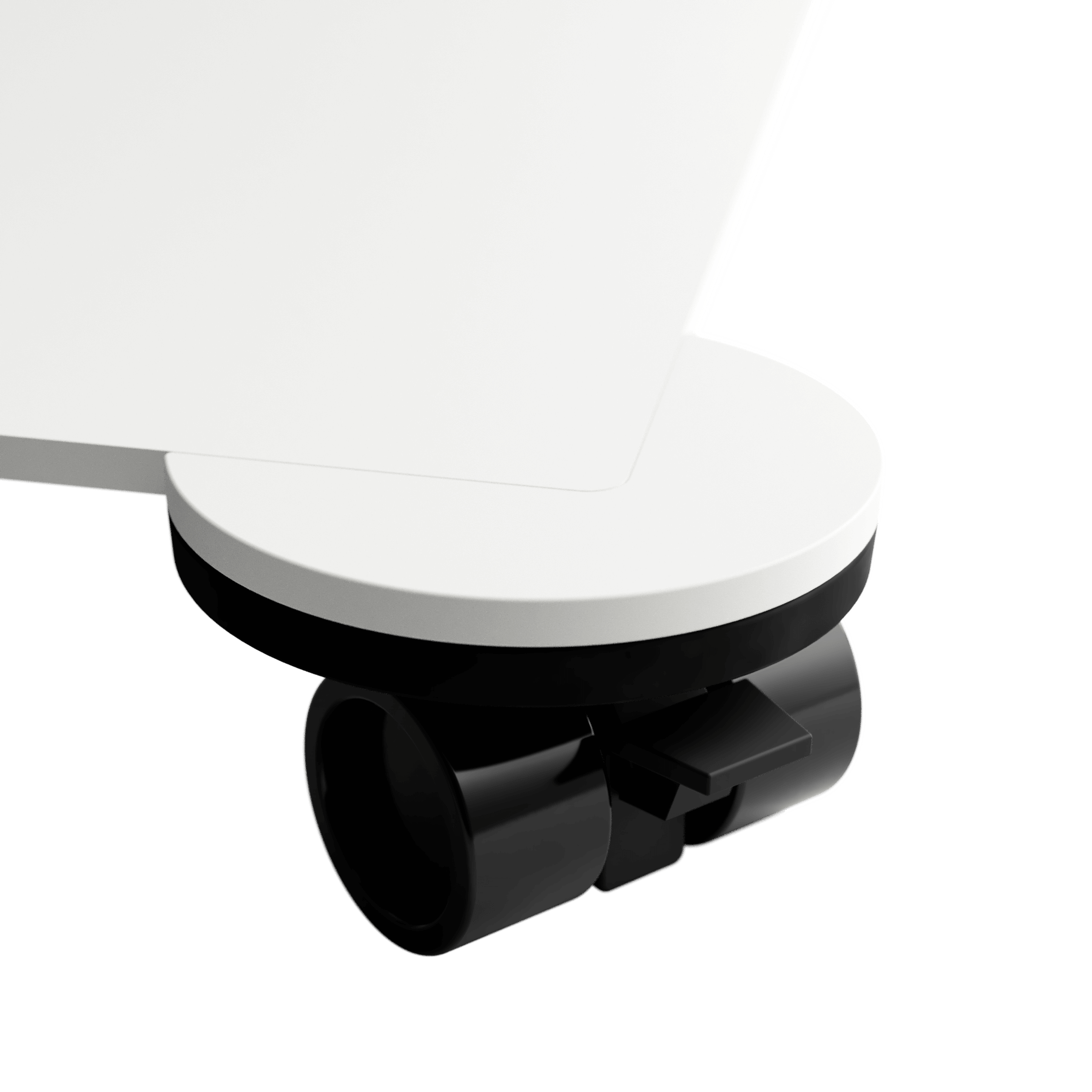 Move your MAHTUVA and ELECTRO tables more easily with wheels. White wheel.