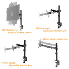 Monitor arm for single screen dimensions