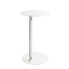 Wireup side table has a hidden wire slot in white